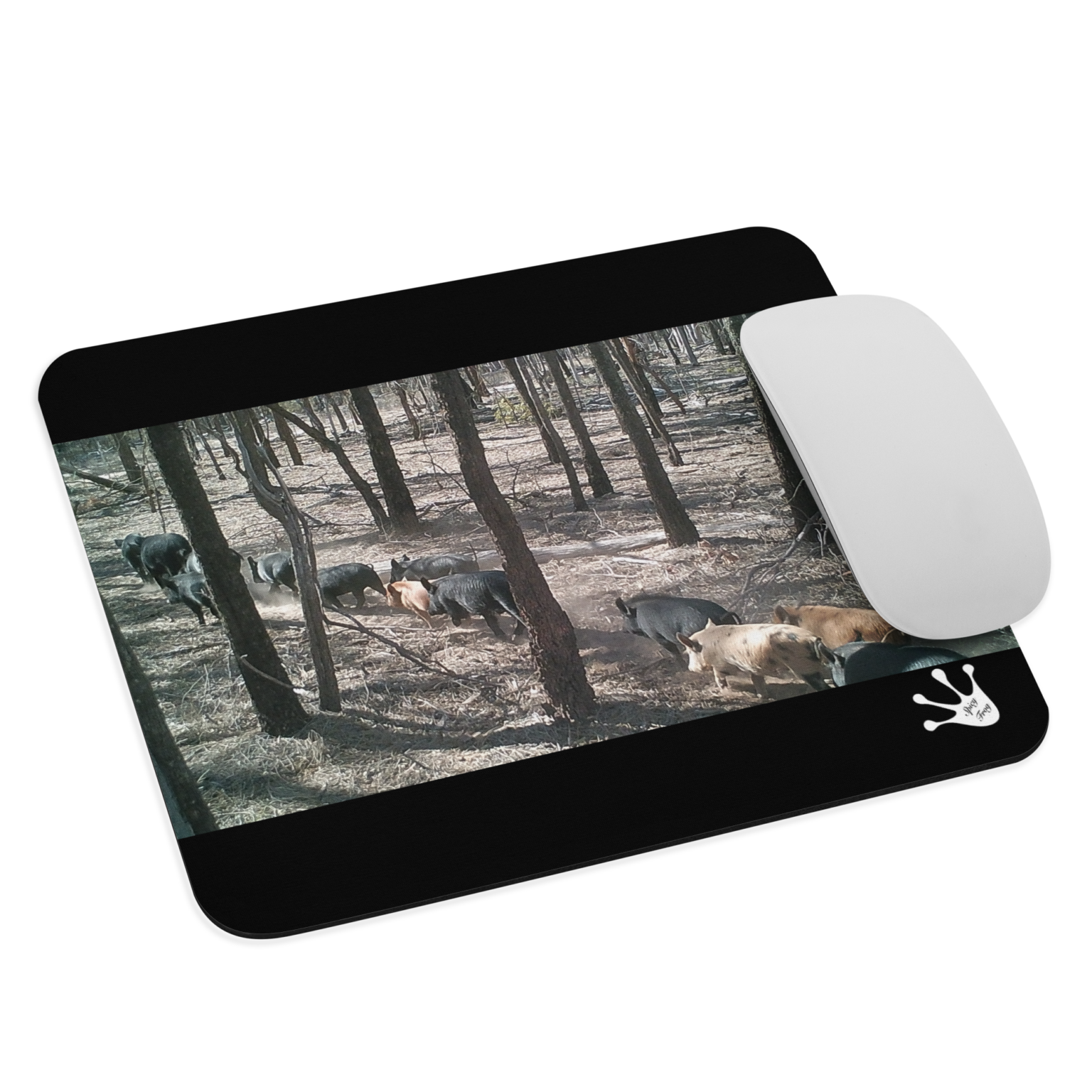 Single File Wild Pigs - Mouse pad - Spicy Frog